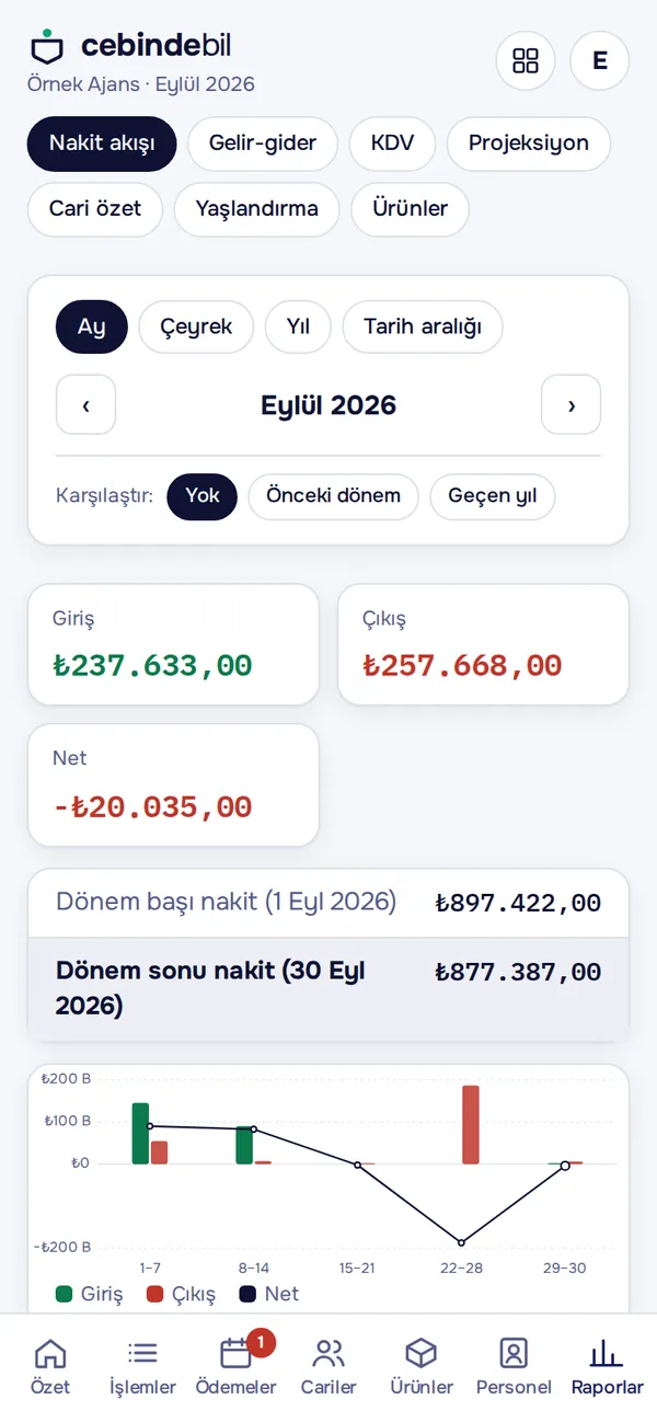 Nakit akışı raporu