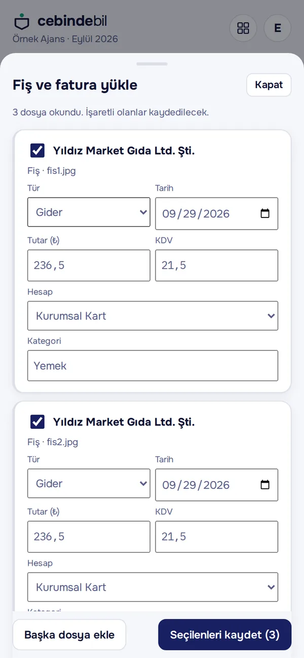 Toplu belge yükleme